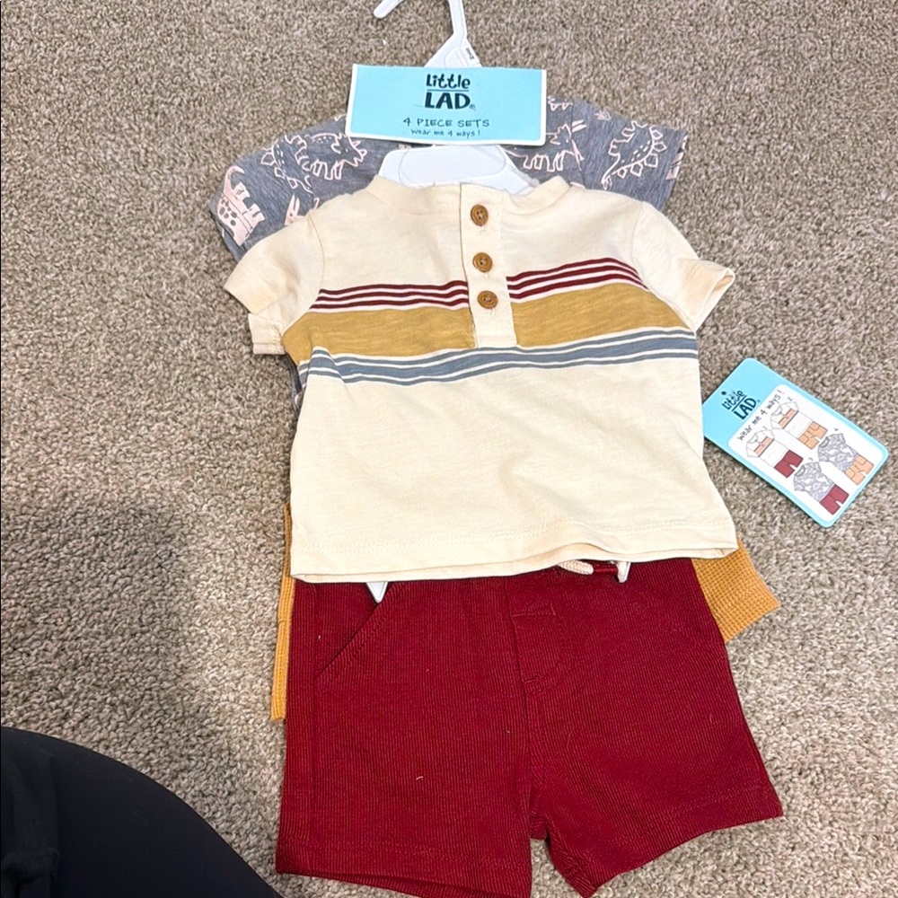 Little Lad Boys' Striped Shirt and Shorts Set